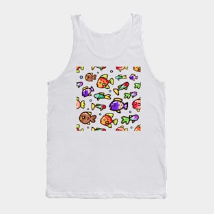 Doodle fish Pattern, cute with hand drawn style Tank Top